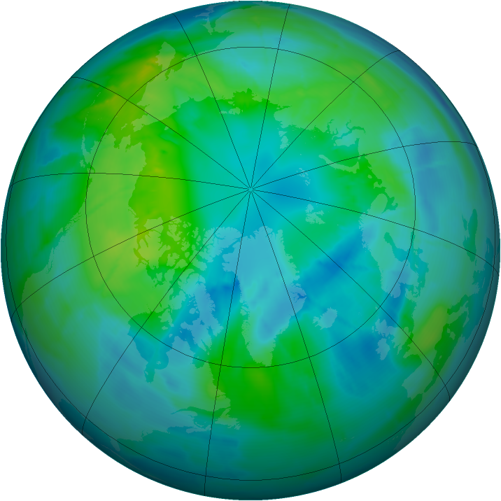 Arctic ozone map for 11 October 2013